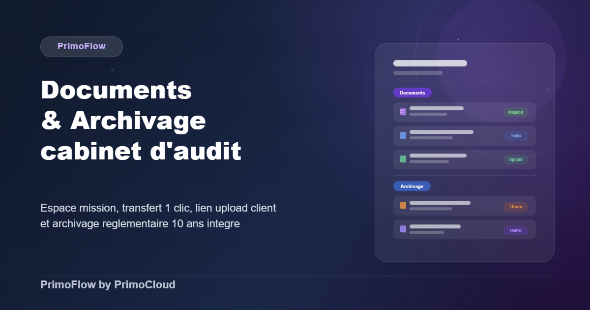 Gestion documents archivage cabinet d'audit
